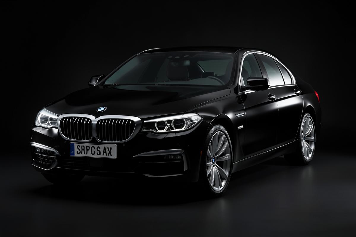 Black BMW 7 Series executive sedan used for corporate transportation